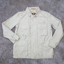 Timberland Tan Khaki Utility Jacket Nanotex Fabric Spill Resistant Men:MED