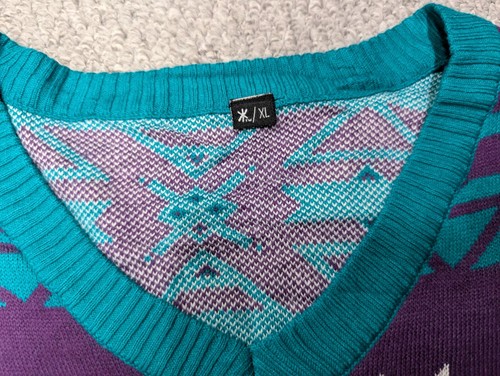 Klew X NBA Damen Charlotte Hornets V-Neck Ugly Pullover Pulli Sweater XL - Bild 5 von 11