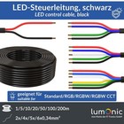 1-200m LED 2,4,5,6x 0,34mm² Kabel Verlängerung LiYY Steuerleitung RGB RGBW CCT U