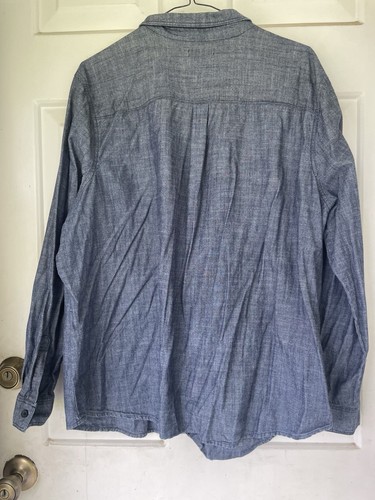 Camisa Western Old Navy Para Mujer Denim Azul Oscuro Cambray Abotonada XXL Usada - Imagen 5 de 6