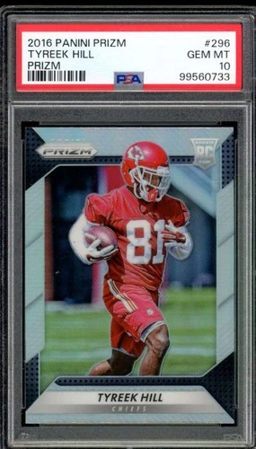 Tyreek Hill Rookie Card 2016 Panini Prizm #296 PSA 10