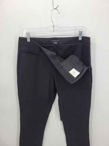 Pantalones para mujer Theory talla 10 negros cónicos mezcla de algodón pantalones bolsillos carrera - Imagen 3 de 11