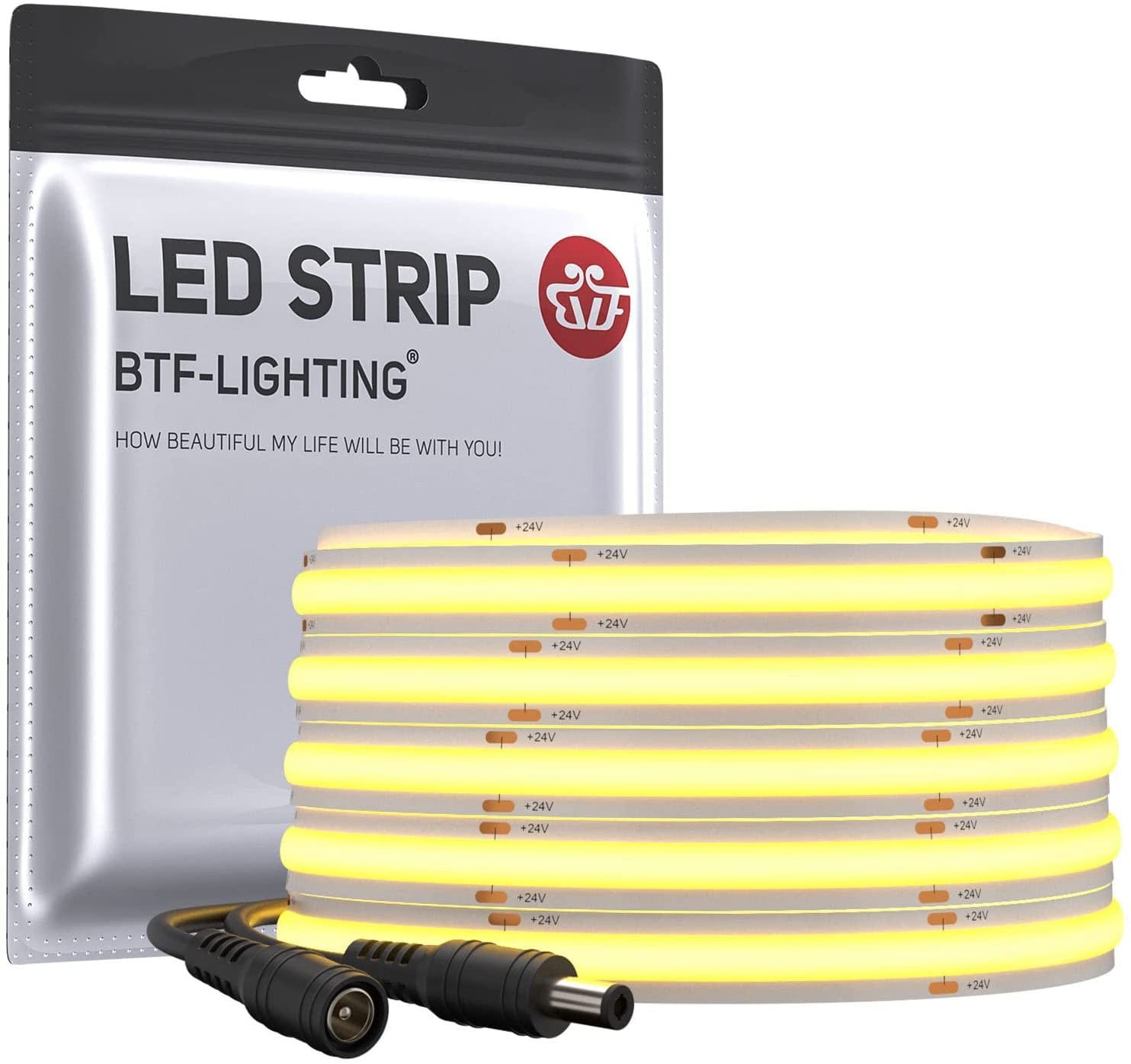 Bande LED FCOB 9W/m blanc continu flexible 5m 480LED/m DC24V