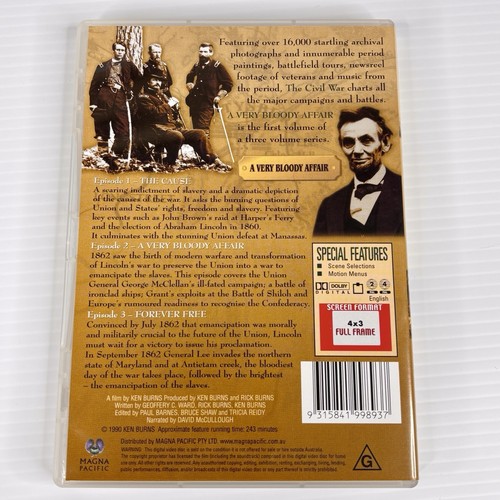Ken Burns The Civil War Volume 1-3 DVD Region 4 PAL Tracked Postage Documentary - Picture 12 of 13