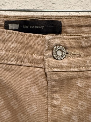 Jeans skinny Levi’s Mid Rise cropped beige stampa cerchio taglia 12 31 x 26 - Foto 4 di 10