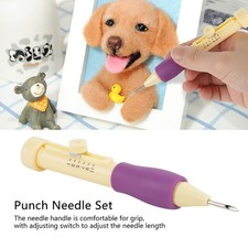 Embroidery Needle Punch with 3 Sizes Needle Pen Kit Tool for DIY Craft
