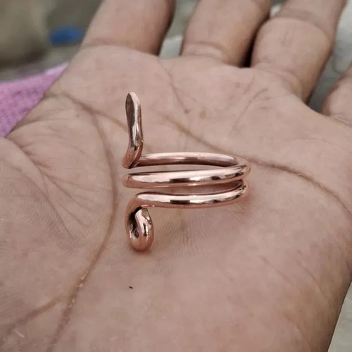Handmade Pure 100% Copper Wrap Ring, Healing Ring, Adjustable Women Ring - Picture 2 of 3