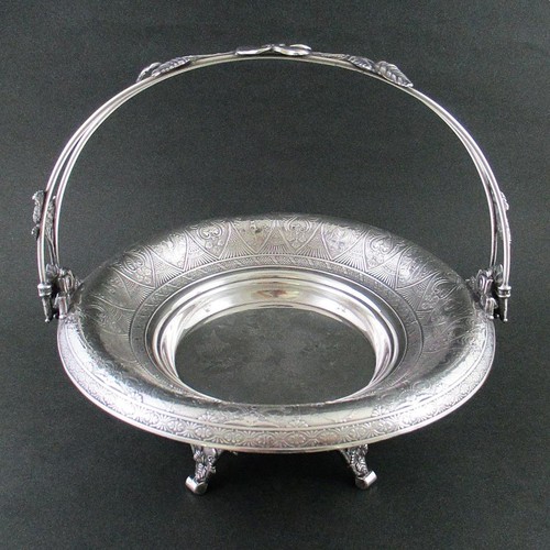 WILD ROSE - antique Footed CAKE BASKET - figural Flower & Leaves - WEBSTER #101 - Picture 4 of 13