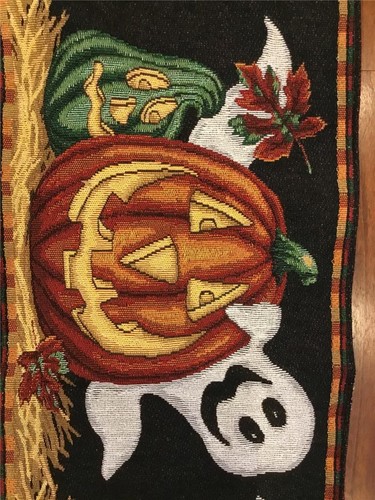 HALLOWEEN Table Runner SCARF DECORATION GHOST PUMPKINS 48" LONG JACK O LANTERN - Picture 4 of 8