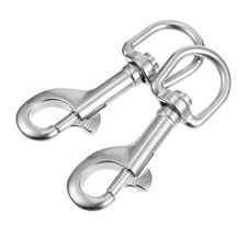 2pcs Dog Leash Clip Swivel Carabiner Spring Snap Hook Pet Cable Rotating