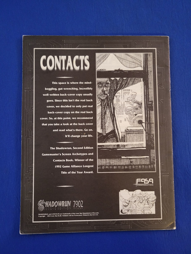 Contacts Insert - Shadowrun 7902 - Picture 2 of 2