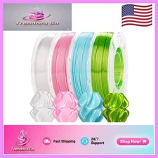 Vibrant 3D Printing Silk PLA Filament – Pack of 4 Spools 1.75mm Assortment