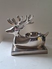 Silver Tone Reindeer Stag Candle Holder Tealight Votive
