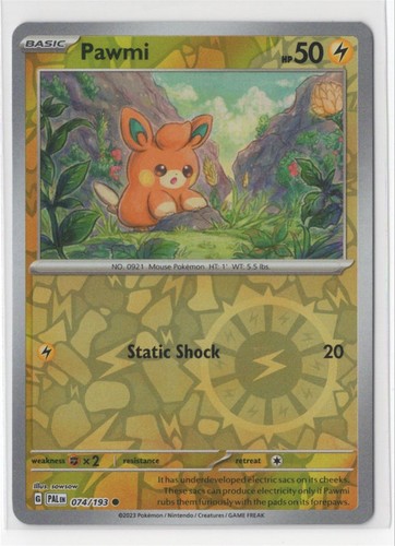 Pokemon Paldea Evolved 074/193 Pawmi Reverse Holo - Imagen 1 de 1