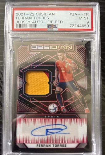 2021-22 Panini Obsidian -Ferran Torres auto /15 PSA 9 Electric Etch Red Pop 1 - Picture 5 of 6
