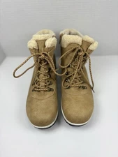 JBU Women's Blue Creek Water-Resistant Lace-Up Booties Tan Size 9.5 M