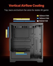 PC Gaming Case Mid-Tower Computer Case With 2 X 120 Mm Fans For ATX Motherboard