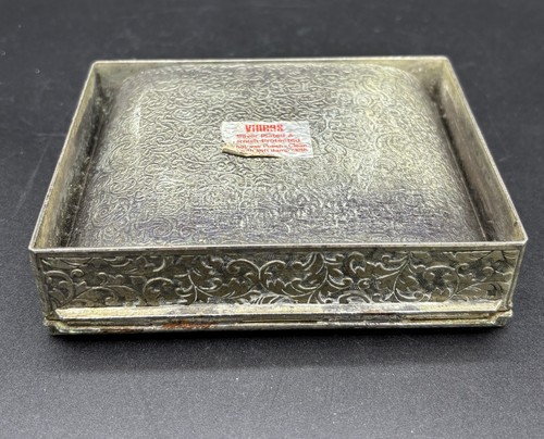Vintage VINERS Filigree Silver Plate Lidded Rectangle Trinket Pill Cigarette Box - Picture 6 of 10