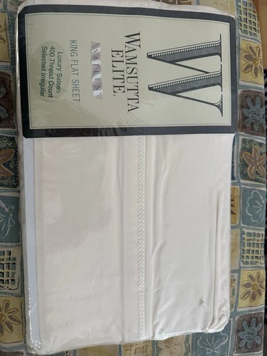 Wamsutta Elite Luxury Sateen Sheet 400 Thread Count King Flat creme  NEW