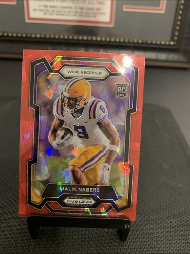 2024 Panini Prizm Draft Picks Malik Nabers Red Cracked Ice Rookie RC #109