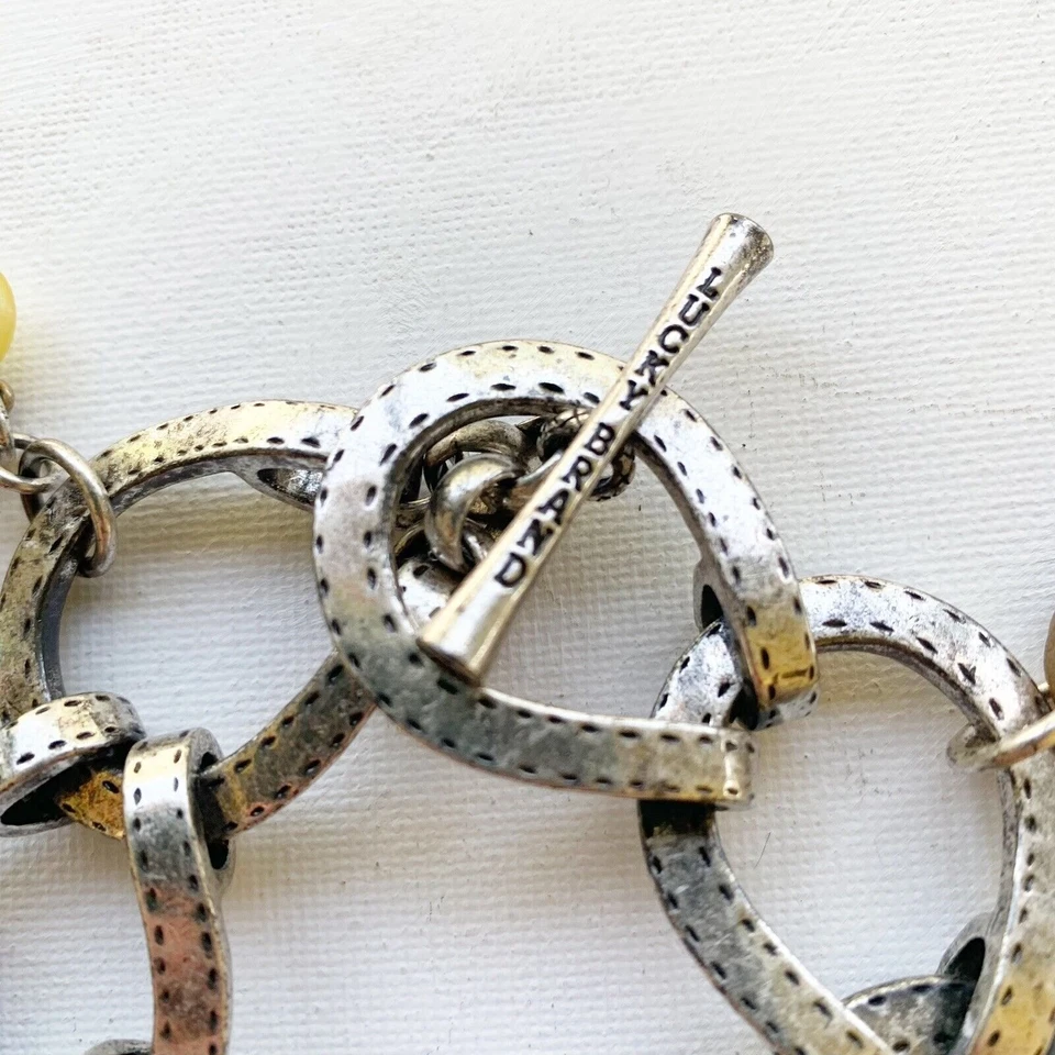 Pulsera Lucky Brand Charm palanca herradura occidental vintage gruesa declaración Foto 2 de 4