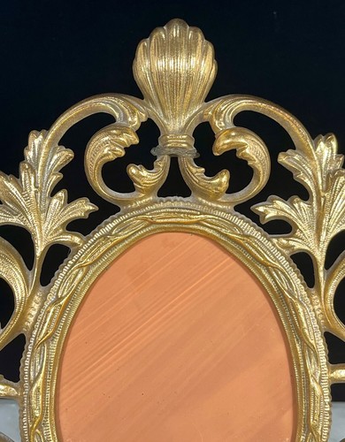 Vintage Ornate Solid Brass Picture Frame Virginia Metal Crafters Oval 10.5" x 8" - Picture 17 of 18