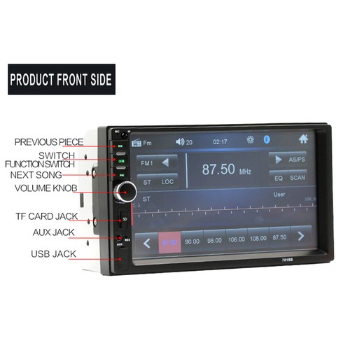 7" Double 2DIN Car Bluetooth Touch Screen Stereo Radio USB AUX IN MP5 Player - Picture 2 of 11