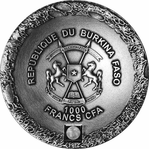 Burkina Faso 2017, Mercury Meteorite, 1000 Francs, NWA7325/NWA8409, NANO, Dome - Picture 3 of 4