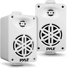Pyle Indoor Outdoor Speakers Pair - 200 Watt Dual Waterproof 3.5” (White)