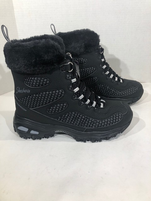 Skechers Synergy Winter Nights Boots Women's Winter Shoes Padded Black BBK for sale online | eBay