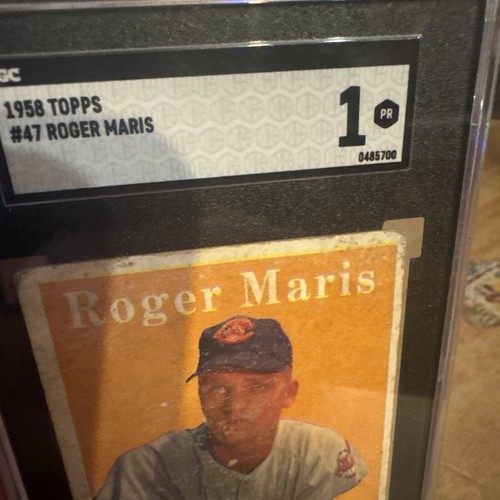 Roger Maris Rookie Card SGC 1 Topps Vintage New York Yankees NYC Antique 1958 RC - Picture 4 of 22