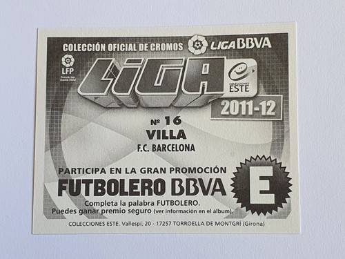 David Villa #16 Editions Este La Liga FC Barcelona 2011-12 Panini Aufkleber - Bild 2 von 12