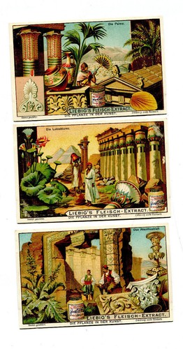 Victorian Trade Card set of 6 LIEBIGS EXTRACT Plants in Art & Architecture #791 - Picture 2 of 4