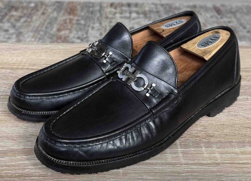 MOCASSINI/SCARPE SALVATORE FERRAGAMO IN PELLE NERA UOMO TG 11,5 D - Foto 3 di 7