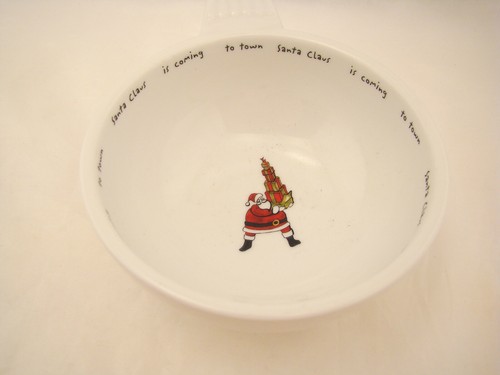 Pottery Barn Holiday Cheer CM Santa Claus Ist Coming Deko Snack Schale Excellent - Bild 3 von 8
