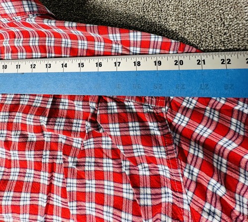 LL Bean Button Down Shirt Men’s Size L-Reg Red Plaid 100% Cotton - Picture 5 of 9