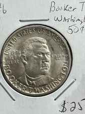 1946 P BOOKER T WASHINGTON COMMEMORATIVE SILVER HALF DOLLAR CH BU