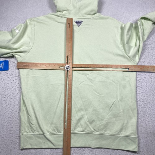 Columbia PFG Hoodie Mens XL Triangle Light Lime Fleece JM6024 313 Pullover - Picture 8 of 11