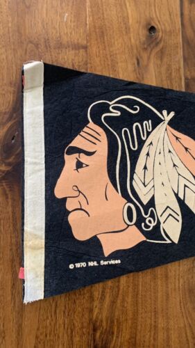 Vintage Chicago Blackhawks Full Size Felt Pennant NHL - Picture 2 of 5