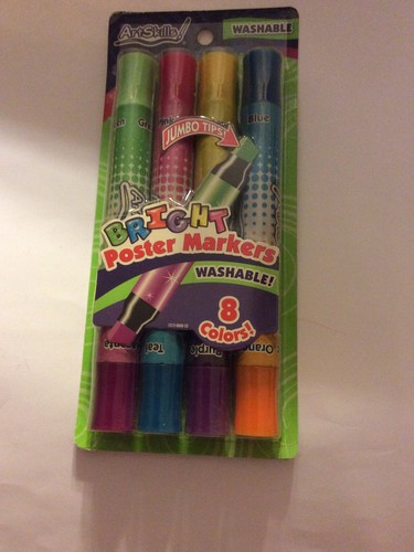 Washable Double-Ended Poster Markers 4/Pkg Bright 672125012123 - Picture 3 of 4