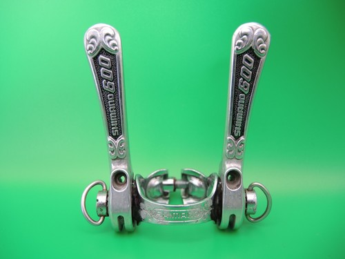 SHIMANO 600EX ARABESQUE NON-INDEXED ALLOY FRICTION SHIFTERS 1979 - RECONDITIONED