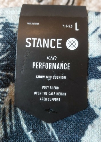 New! Stance Kids Performance Snow Mid Cushion Socks Size Large "Tropic Chill" - Picture 3 of 4