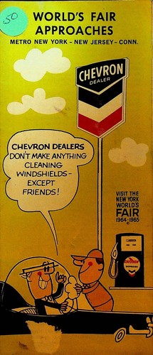 Mapa de ruta Chevron 1964 Feria Mundial de Nueva York se acerca a Nueva Jersey Connecticut - Imagen 1 de 3