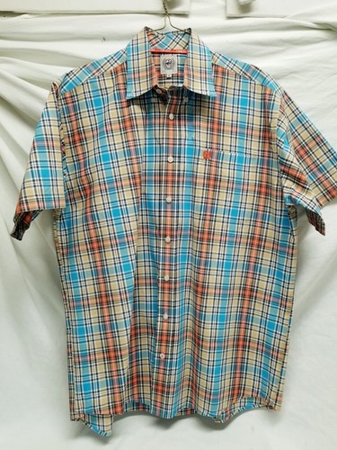 Men's Cinch Short Sleeve Button Front Shirt Size Medium