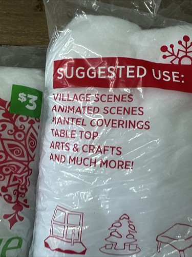 Holiday Style Snow Fluff Decorative Faux Snow Christmas Decor Crafts set of 2 - Picture 4 of 4