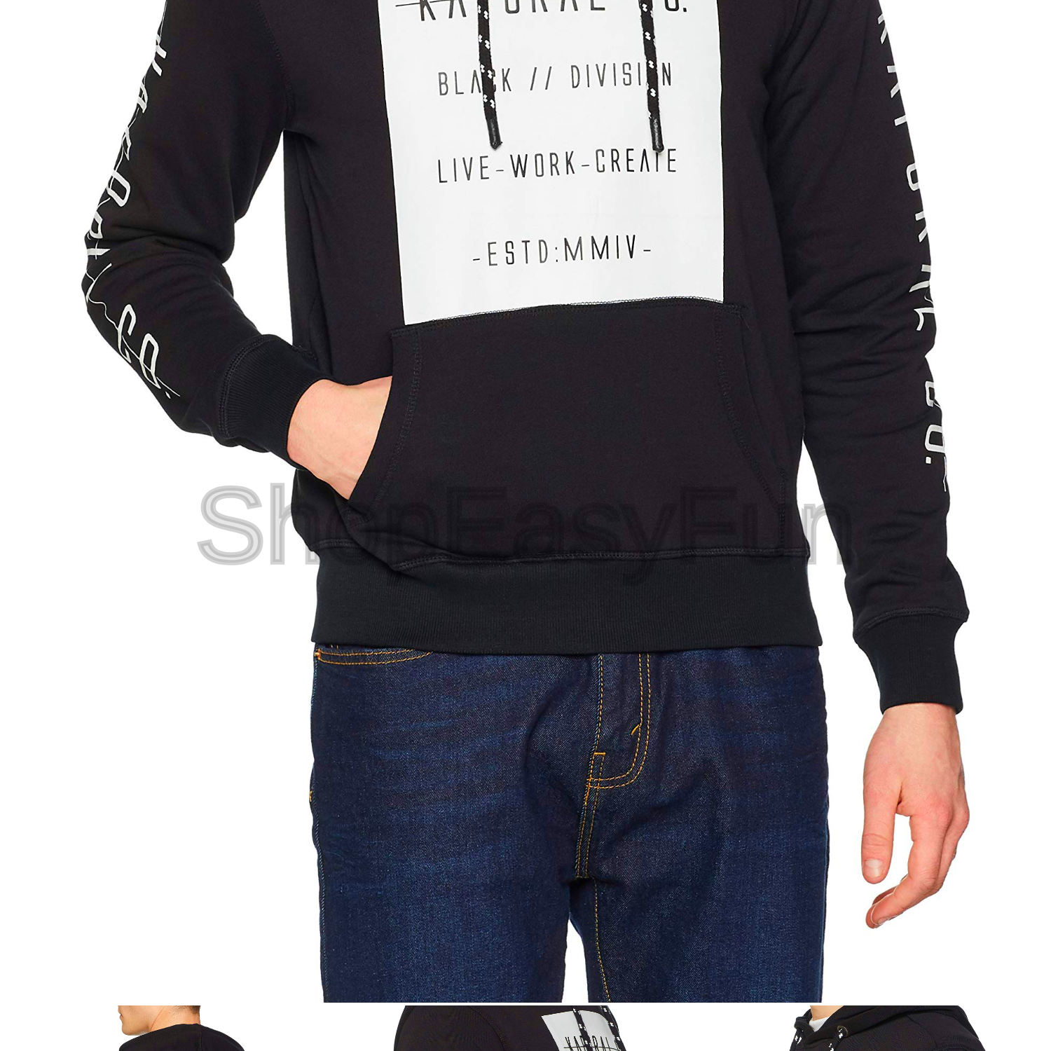 Kaporal Men's's Phula Sweatshirt schwarz (schwarz schwarz) S Kaporal Men's's Phula Sweatshirt schwarz (schwarz schwarz) S
