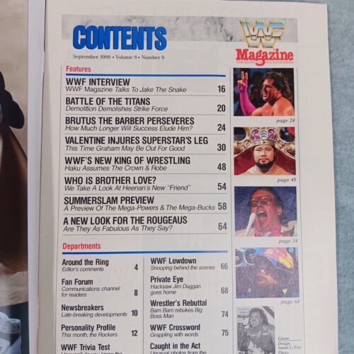 WWF Magazine September 1988 Brutus The Barber Beefcake Very Good Condition - Bild 2 von 3