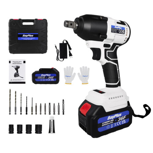 21V Cordless Impact Wrench 1/2" Driver Ratchet Rattle Nut Drill Gun Battery Tool - Picture 13 of 29
