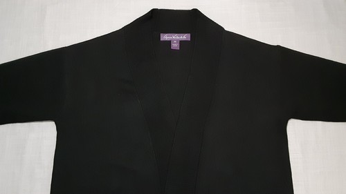 Gloria Vanderbilt XS Women's Cardigan Long Sleeve Open Front Knit Sweater Black - Picture 3 of 9