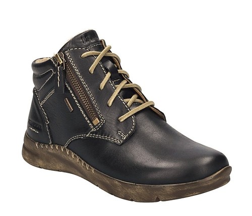 Josef Seibel Shoes Waterproof Topdry Tex Leather Lace Up Zip On Boots Conny 52 - Picture 4 of 14